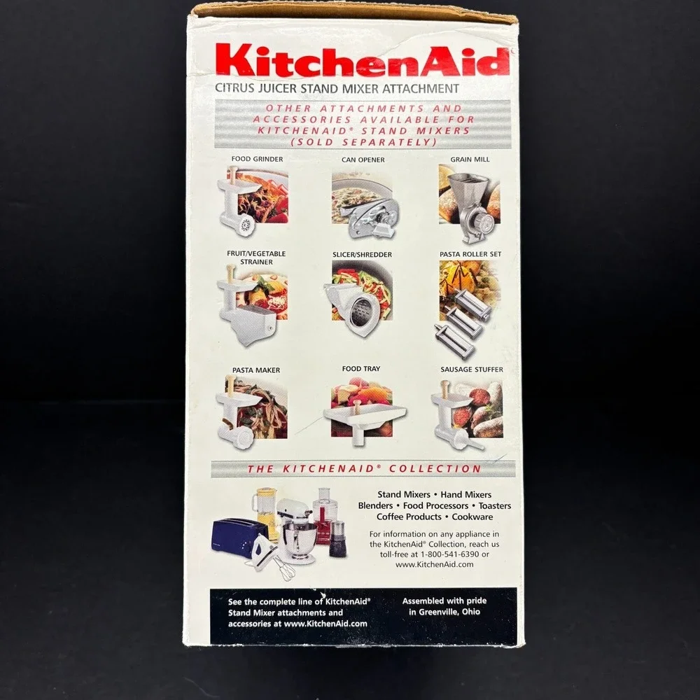 KitchenAid JE Citrus Juicer Stand Mixer Attachment White with Strainer 2003